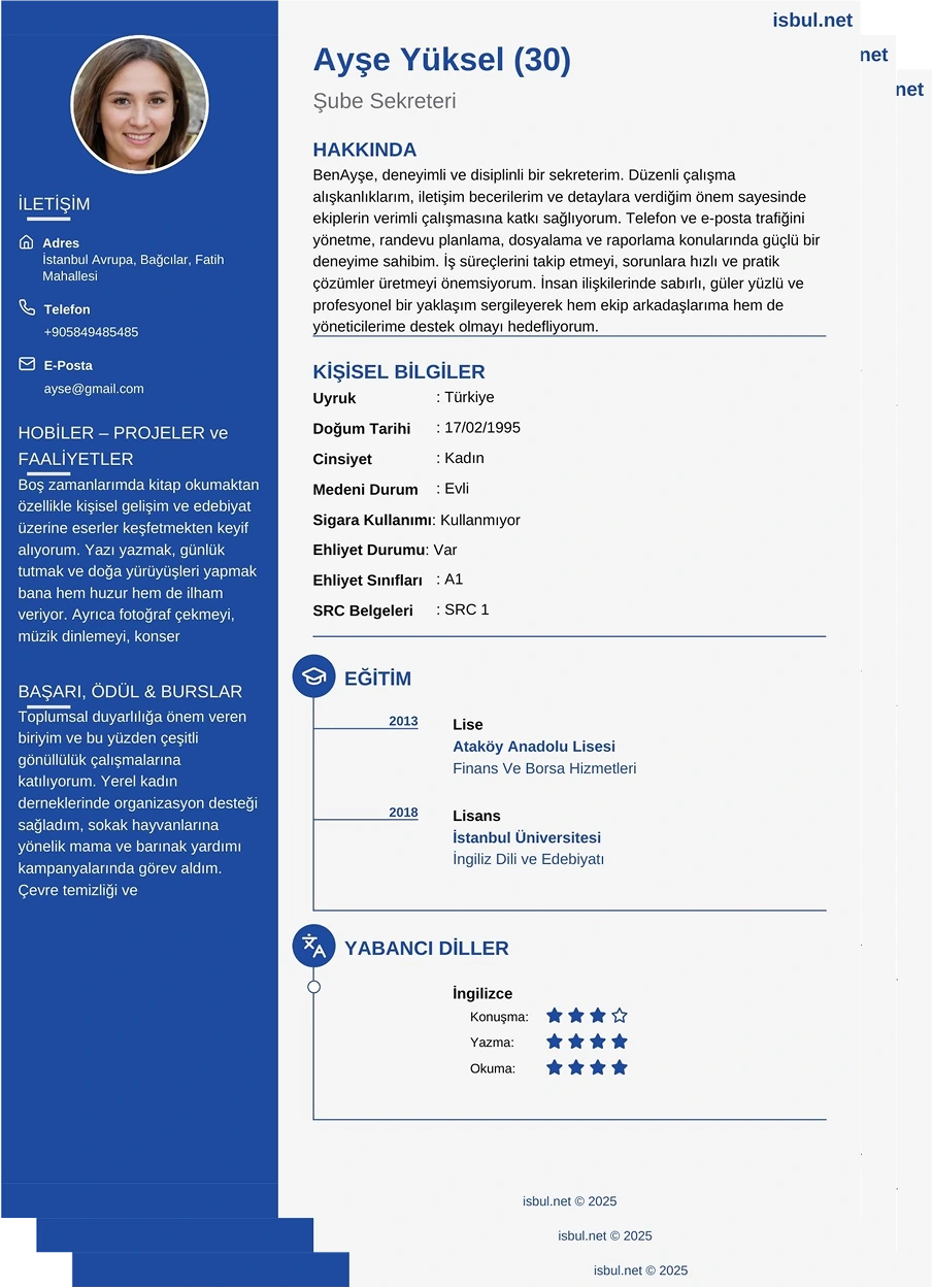 cv örnekleri cv örnekleri